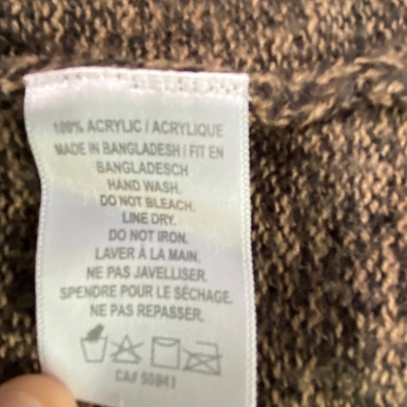 HARLOW brown and black drape front long sleeve cardigan - Picture 6 of 6